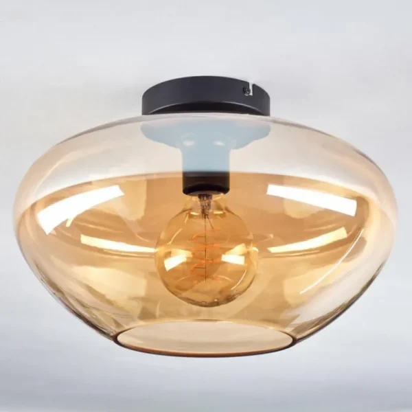 hofstein Mertola Plafonnier Ambre, 1 lumière* Lampes En Verre