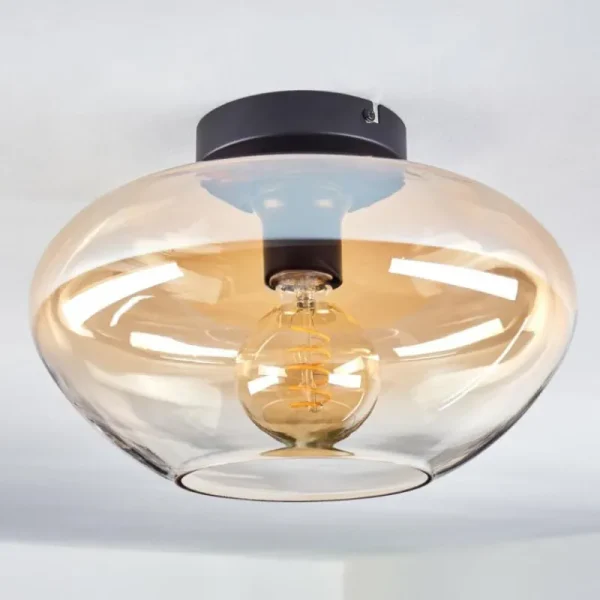 hofstein Mertola Plafonnier Ambre, Clair, 1 lumière* Lampes En Verre