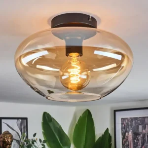 hofstein Mertola Plafonnier Ambre, Clair, 1 lumière* Lampes En Verre