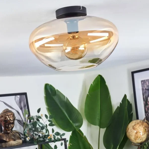 hofstein Mertola Plafonnier Ambre, Clair, 1 lumière* Lampes En Verre