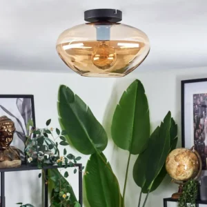 hofstein Mertola Plafonnier Ambre, 1 lumière* Lampes En Verre