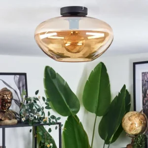 hofstein Mertola Plafonnier Ambre, 1 lumière* Lampes En Verre