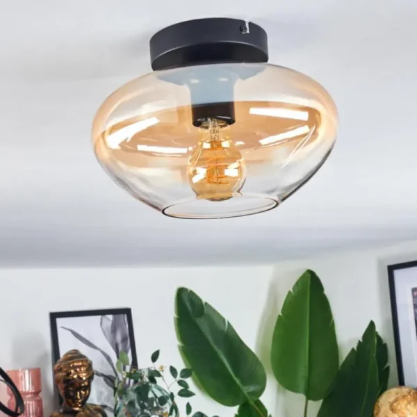 hofstein Mertola Plafonnier Ambre, Clair, 1 lumière* Lampes En Verre