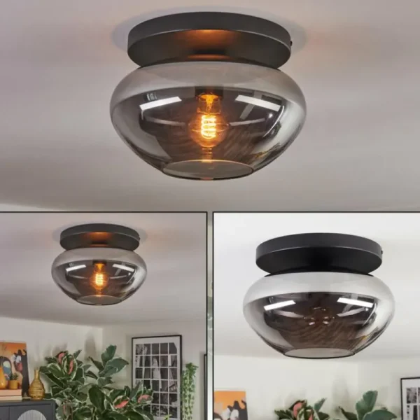 hofstein Mertola Plafonnier, Boule lumineuse Fumé, 1 lumière* Lampes Modernes