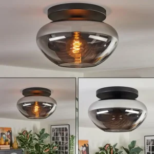 hofstein Mertola Plafonnier, Boule lumineuse Fumé, 1 lumière* Lampes Modernes