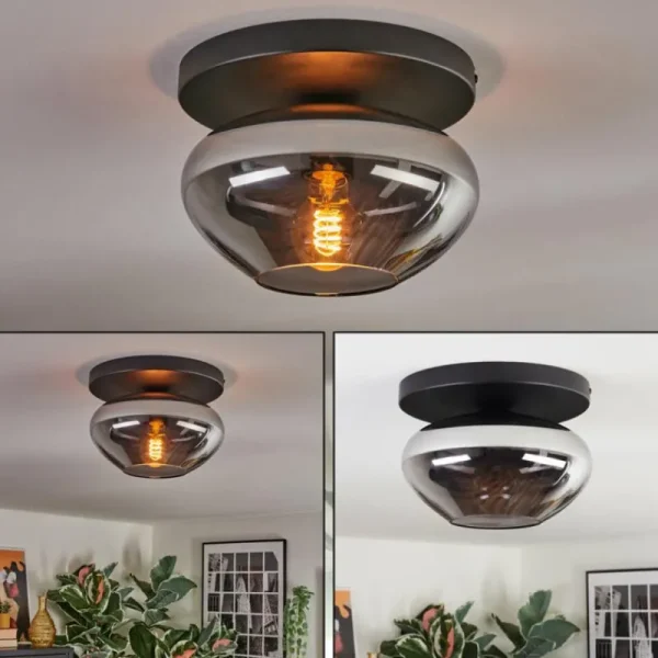 hofstein Mertola Plafonnier, Boule lumineuse Fumé, 1 lumière* Lampes Modernes