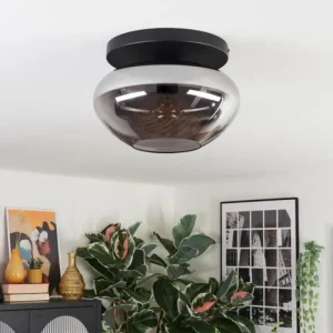 hofstein Mertola Plafonnier, Boule lumineuse Fumé, 1 lumière* Lampes Modernes