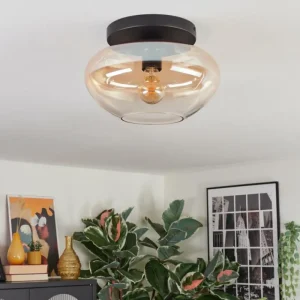 hofstein Mertola Plafonnier, Boule lumineuse Ambre, Clair, 1 lumière* Lampes En Verre