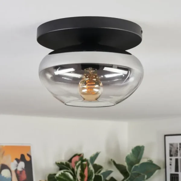hofstein Mertola Plafonnier, Boule lumineuse Clair, Fumé, 1 lumière* Lampes Modernes
