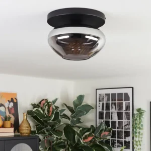 hofstein Mertola Plafonnier, Boule lumineuse Fumé, 1 lumière* Lampes Modernes