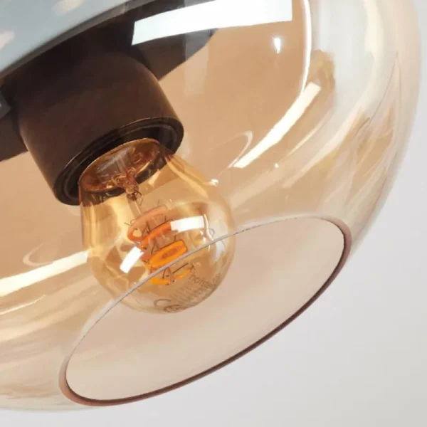 hofstein Mertola Plafonnier, Boule lumineuse Ambre, 1 lumière* Lampes En Verre