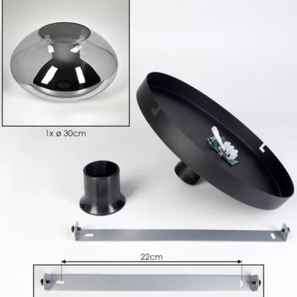 hofstein Mertola Plafonnier, Boule lumineuse Fumé, 1 lumière* Lampes Modernes
