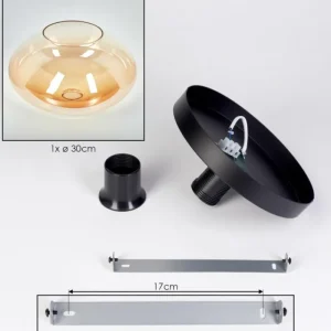 hofstein Mertola Plafonnier, Boule lumineuse Ambre, Clair, 1 lumière* Lampes En Verre