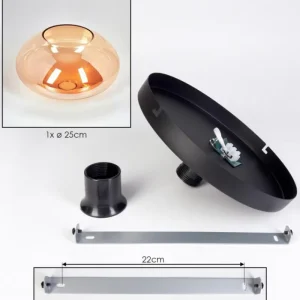 hofstein Mertola Plafonnier, Boule lumineuse Ambre, 1 lumière* Lampes En Verre