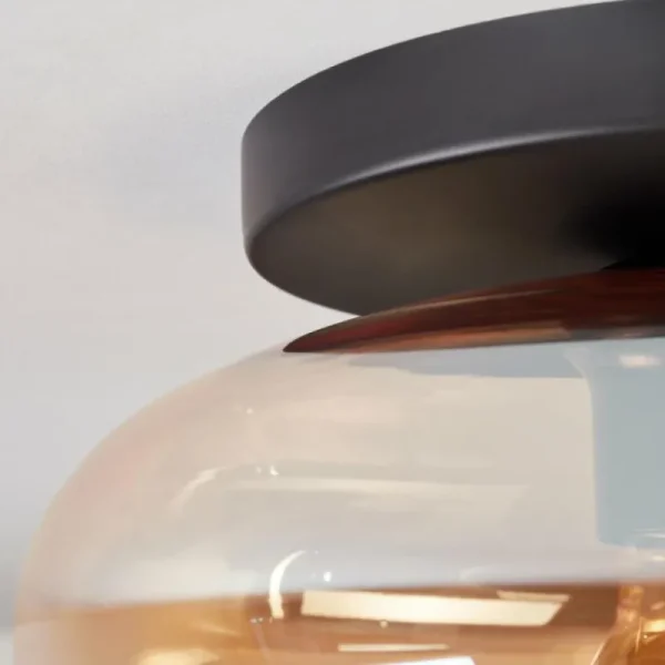 hofstein Mertola Plafonnier, Boule lumineuse Ambre, Clair, 1 lumière* Lampes En Verre