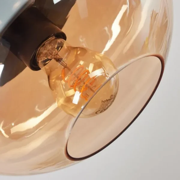 hofstein Mertola Plafonnier, Boule lumineuse Ambre, 1 lumière* Lampes En Verre