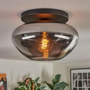hofstein Mertola Plafonnier, Boule lumineuse Fumé, 1 lumière* Lampes Modernes