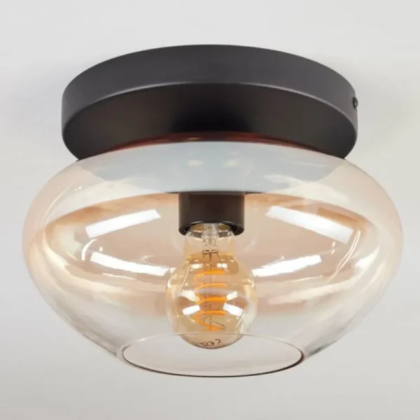 hofstein Mertola Plafonnier, Boule lumineuse Ambre, Clair, 1 lumière* Lampes En Verre