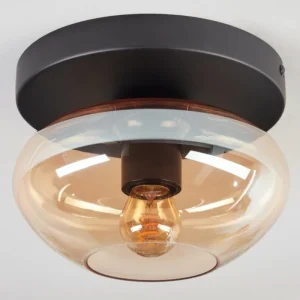 hofstein Mertola Plafonnier, Boule lumineuse Ambre, 1 lumière* Lampes En Verre