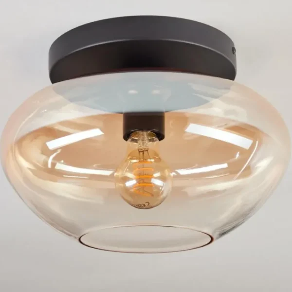 hofstein Mertola Plafonnier, Boule lumineuse Ambre, Clair, 1 lumière* Lampes En Verre