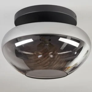 hofstein Mertola Plafonnier, Boule lumineuse Fumé, 1 lumière* Lampes Modernes