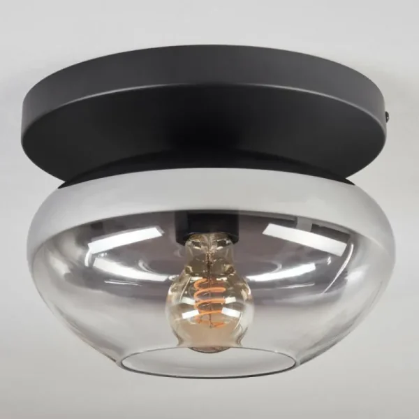 hofstein Mertola Plafonnier, Boule lumineuse Clair, Fumé, 1 lumière* Lampes Modernes