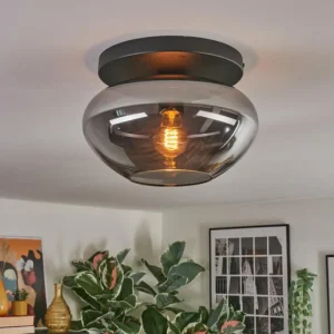 hofstein Mertola Plafonnier, Boule lumineuse Fumé, 1 lumière* Lampes Modernes