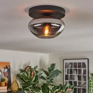 hofstein Mertola Plafonnier, Boule lumineuse Fumé, 1 lumière* Lampes Modernes