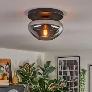 hofstein Mertola Plafonnier, Boule lumineuse Fumé, 1 lumière* Lampes Modernes