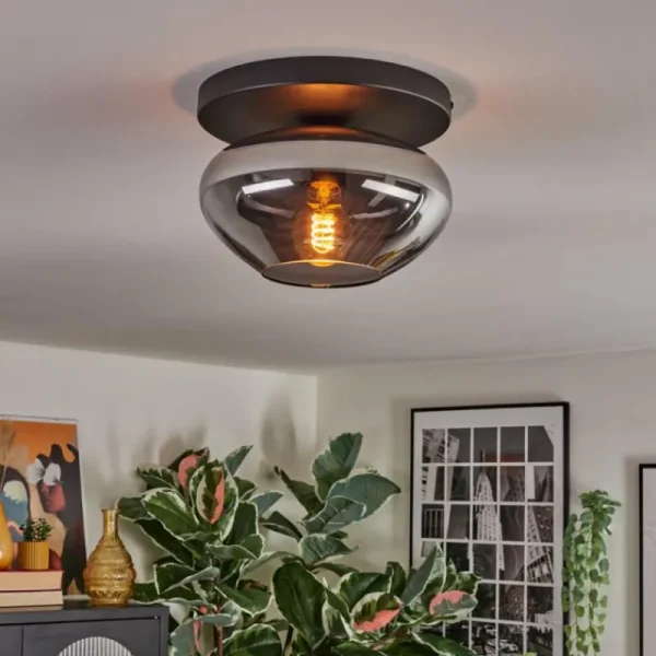 hofstein Mertola Plafonnier, Boule lumineuse Fumé, 1 lumière* Lampes Modernes