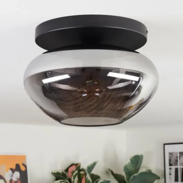hofstein Mertola Plafonnier, Boule lumineuse Fumé, 1 lumière* Lampes Modernes