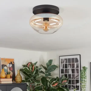hofstein Mertola Plafonnier, Boule lumineuse Ambre, Clair, 1 lumière* Lampes En Verre