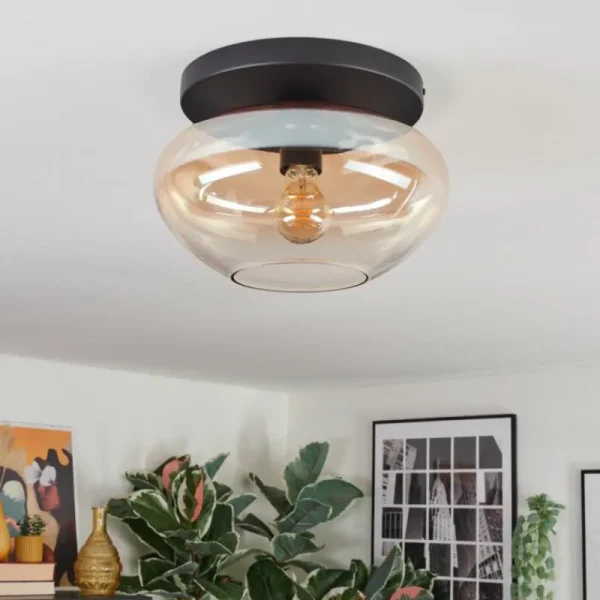 hofstein Mertola Plafonnier, Boule lumineuse Ambre, Clair, 1 lumière* Lampes En Verre