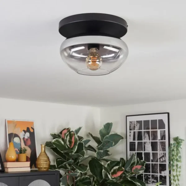 hofstein Mertola Plafonnier, Boule lumineuse Clair, Fumé, 1 lumière* Lampes Modernes