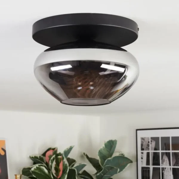 hofstein Mertola Plafonnier, Boule lumineuse Fumé, 1 lumière* Lampes Modernes