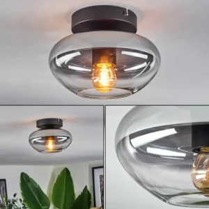 hofstein Mertola Plafonnier Chrome, Fumé, 1 lumière* Lampes Modernes