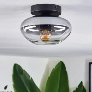 hofstein Mertola Plafonnier Chrome, Fumé, 1 lumière* Lampes Modernes