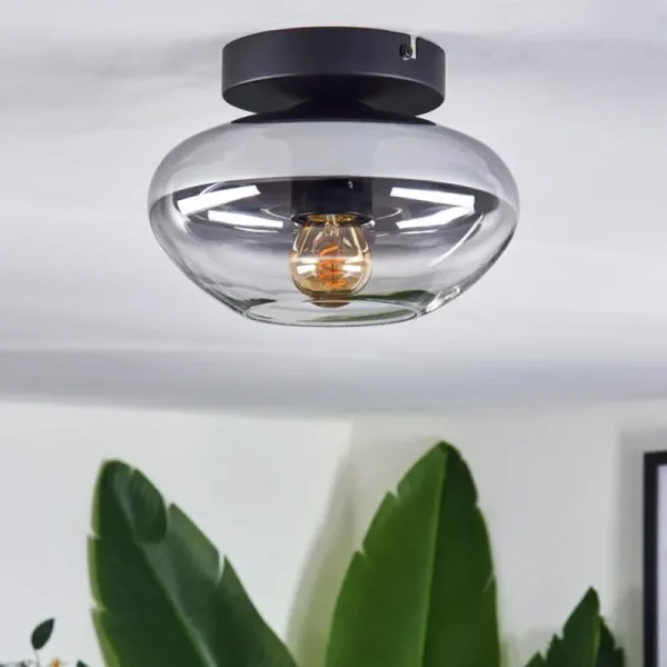 hofstein Mertola Plafonnier Chrome, Fumé, 1 lumière* Lampes Modernes