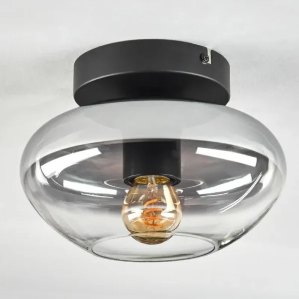 hofstein Mertola Plafonnier Chrome, Fumé, 1 lumière* Lampes Modernes