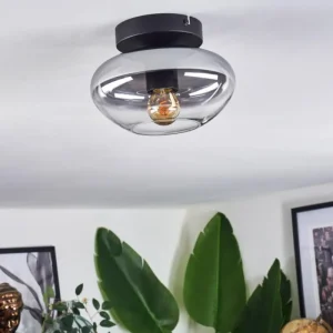 hofstein Mertola Plafonnier Chrome, Fumé, 1 lumière* Lampes Modernes