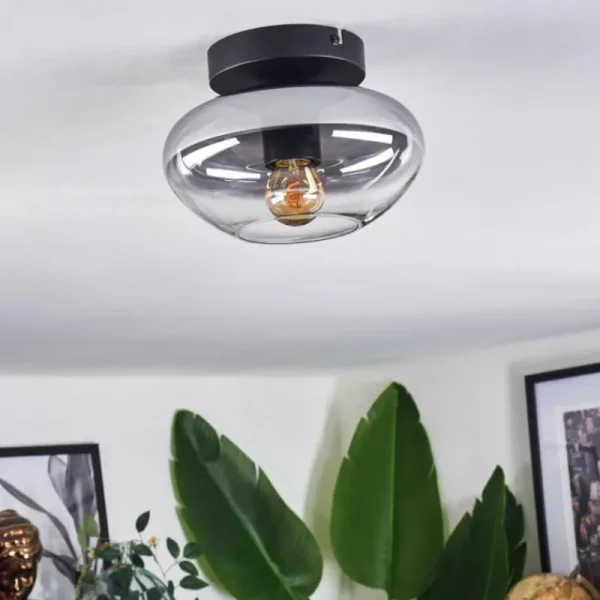 hofstein Mertola Plafonnier Chrome, Fumé, 1 lumière* Lampes Modernes