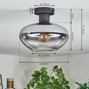 hofstein Mertola Plafonnier Clair, Fumé, 1 lumière* Lampes Modernes