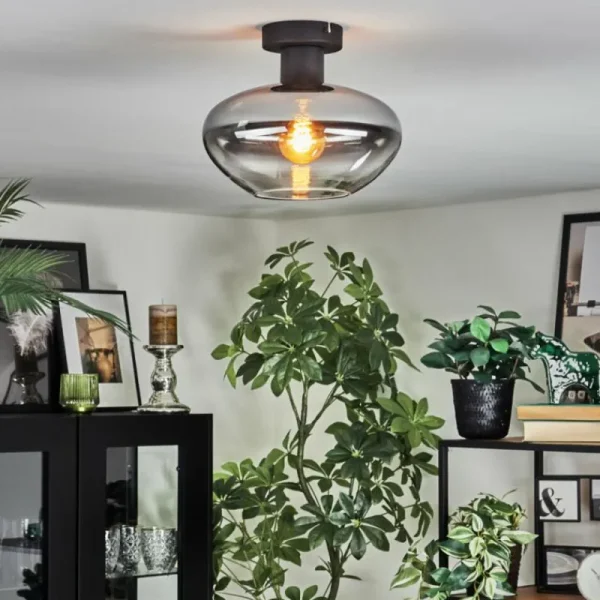 hofstein Mertola Plafonnier Clair, Fumé, 1 lumière* Lampes Modernes