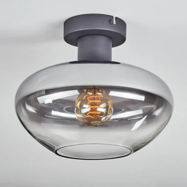 hofstein Mertola Plafonnier Clair, Fumé, 1 lumière* Lampes Modernes
