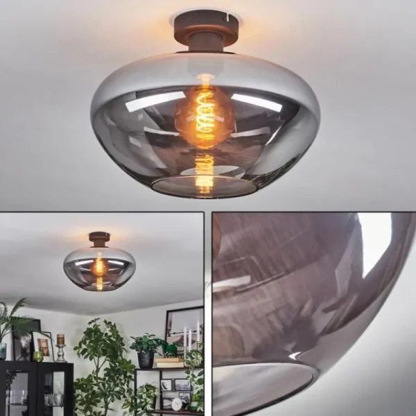 hofstein Mertola Plafonnier Fumé, 1 lumière* Lampes Modernes