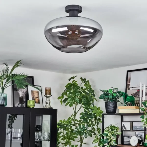 hofstein Mertola Plafonnier Fumé, 1 lumière* Lampes Modernes