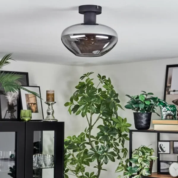 hofstein Mertola Plafonnier Fumé, 1 lumière* Lampes Modernes