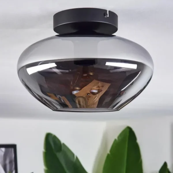 hofstein Mertola Plafonnier Fumé, 1 lumière* Lampes Modernes