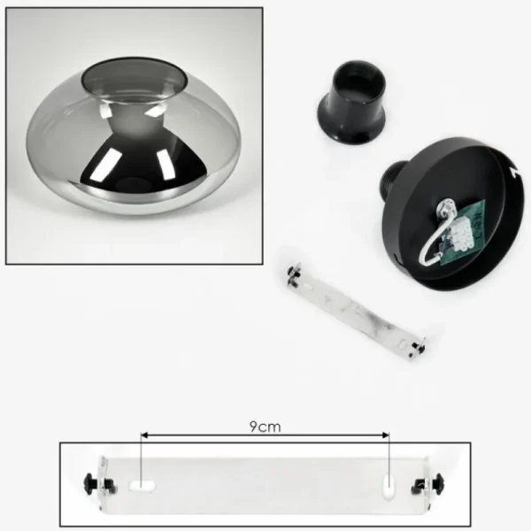 hofstein Mertola Plafonnier Fumé, 1 lumière* Lampes Modernes