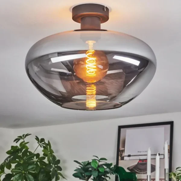 hofstein Mertola Plafonnier Fumé, 1 lumière* Lampes Modernes